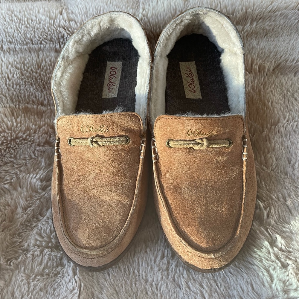 OluKai Pa'ani Slippers for Women size 7 soft full grain leather